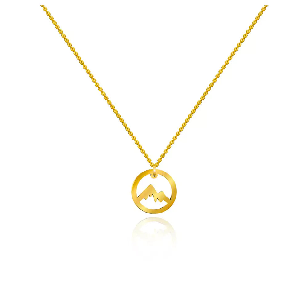 Mountains Calling Pendant Necklace – Adventure-Inspired Jewelry in Silver Finish