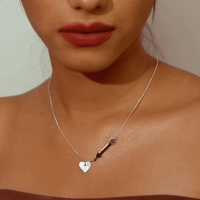Cupid's Heart and Arrow Necklace