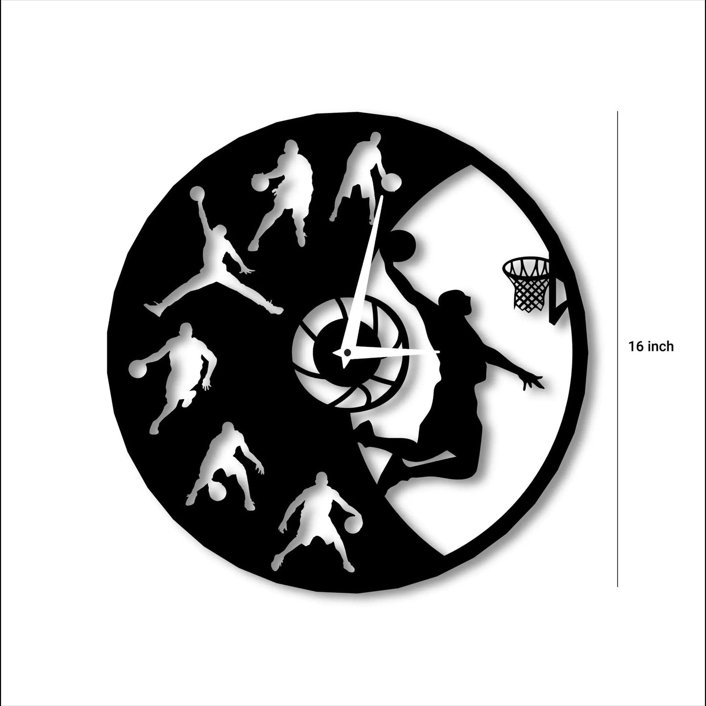 Basketball wall art, a handcrafted Metal l record clock, college room décor for youngsters, motivational wall décor, and the ideal present for sports enthusiasts