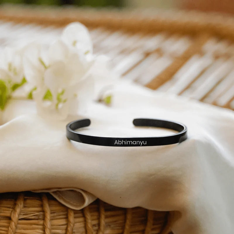 Romantic couple bracelet gift personalized metal kadas