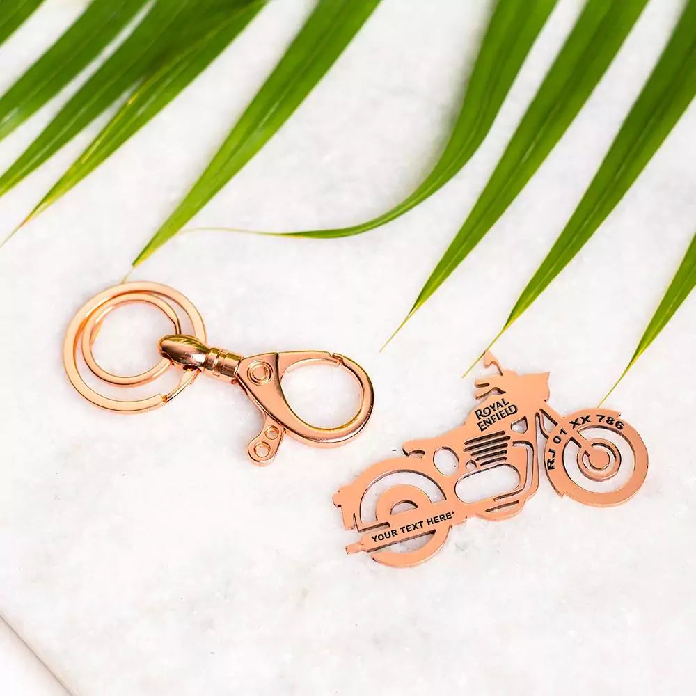 Durable stainless steel Royal Enfield Classic 350 keychain silver gold rose gold