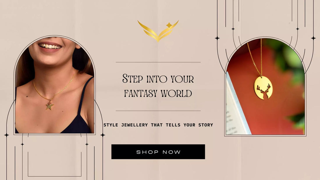 Ampkrafts personalised jewellery styled in Dark Academia, Medievalcore, and Cottagecore aesthetics.