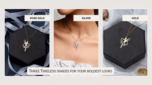 Ampkrafts silver, gold, and rose gold jewellery styled with 2025 colour trends
