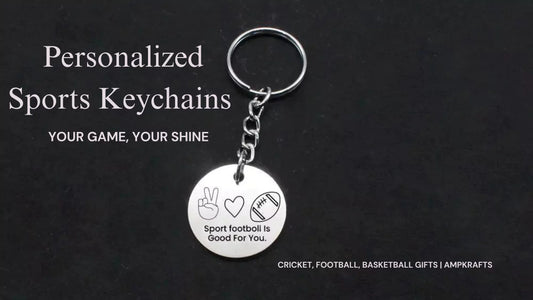 Cricket, Football & Basketball Personalized Sports Keychains in Stainless Steel