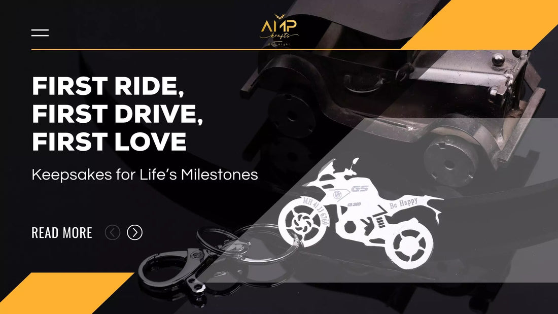 Personalized keychains for your first ride, first drive, and first love