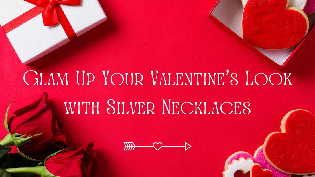 Woman wearing little black dress styled with Ampkrafts silver necklace – Valentine’s Day jewellery gift idea