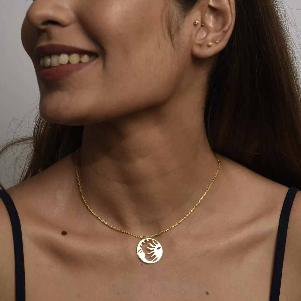 Celestial Bodies Pendant – Sun, Moon, and Stars Cosmic Jewelry in Silver Finish