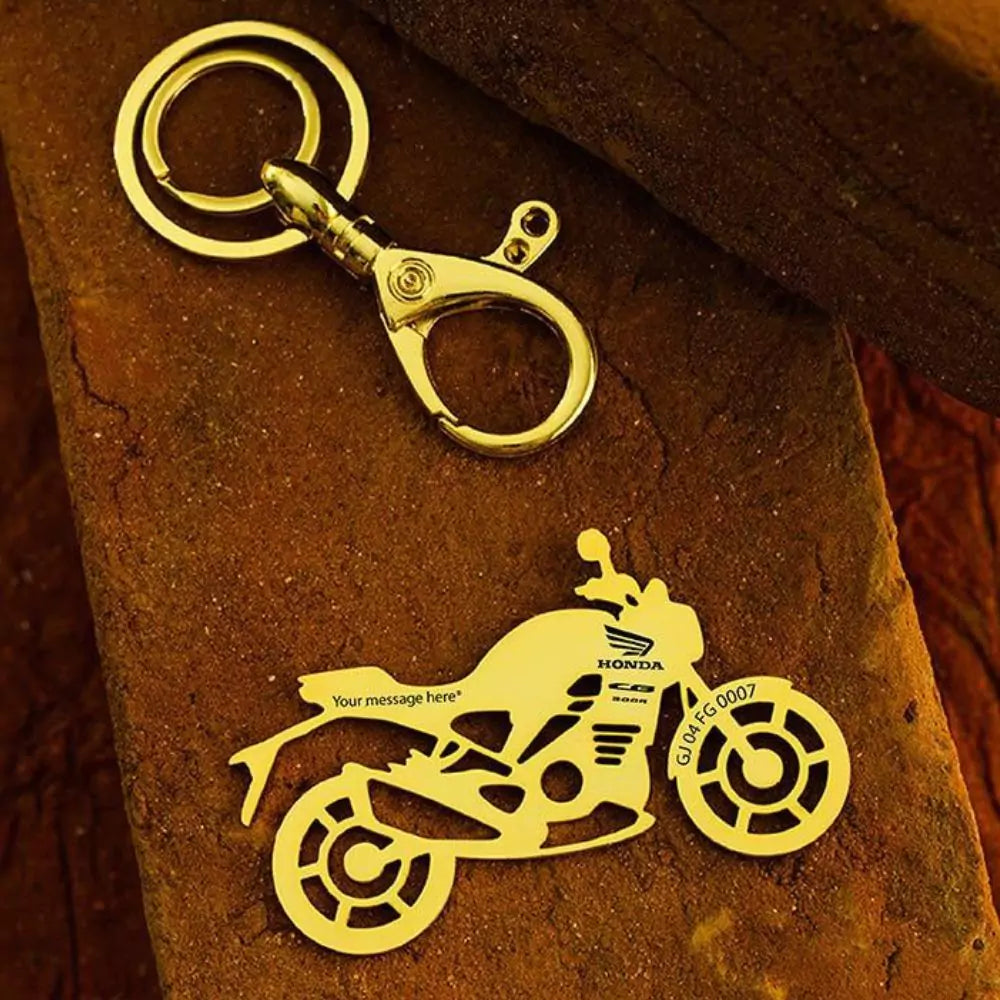 Personalized Honda CB300R keychain gift for boyfriend, custom engraved bike tag