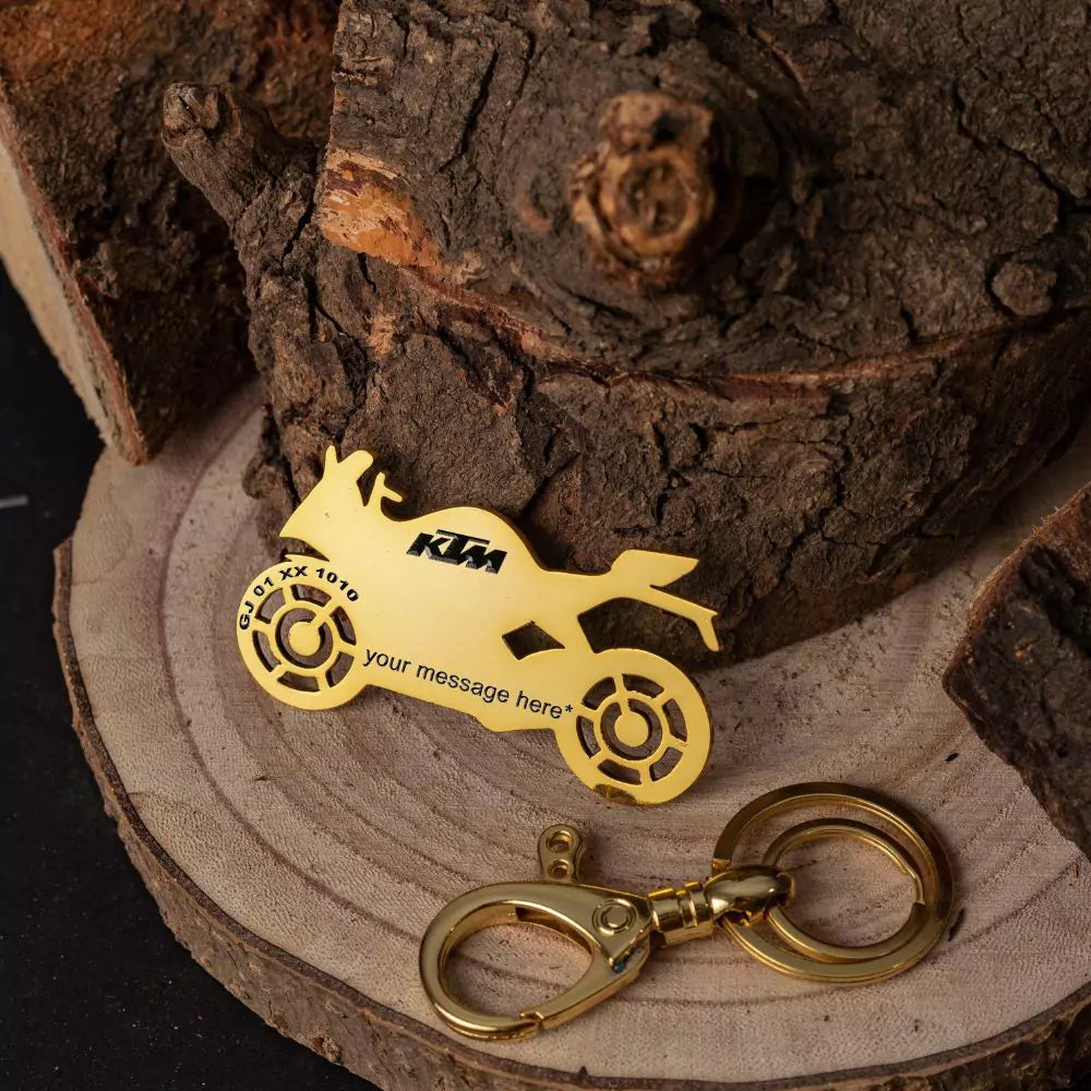 Ride safe engraved keychain for KTM 200 owner