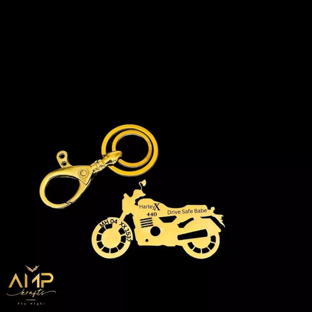 Rose gold Harley 440X keychain with custom text