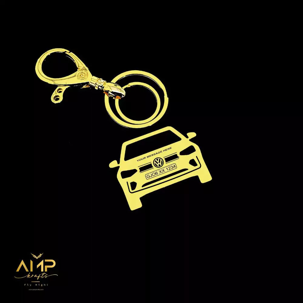 Personalized Volkswagen Virtus 2022 keychain with custom name engraving