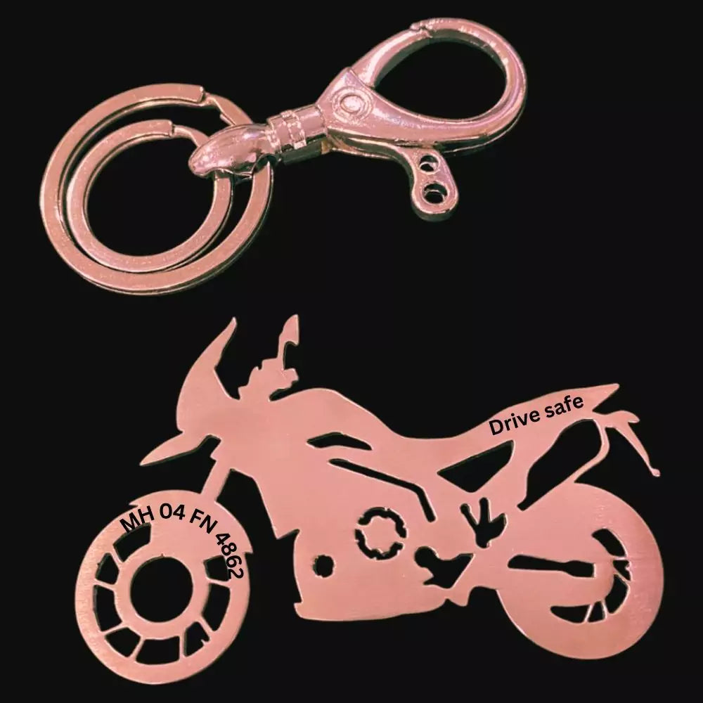 Custom Triumph Tiger 900 GT keychain, laser-cut side profile, perfect for adventure bike lovers