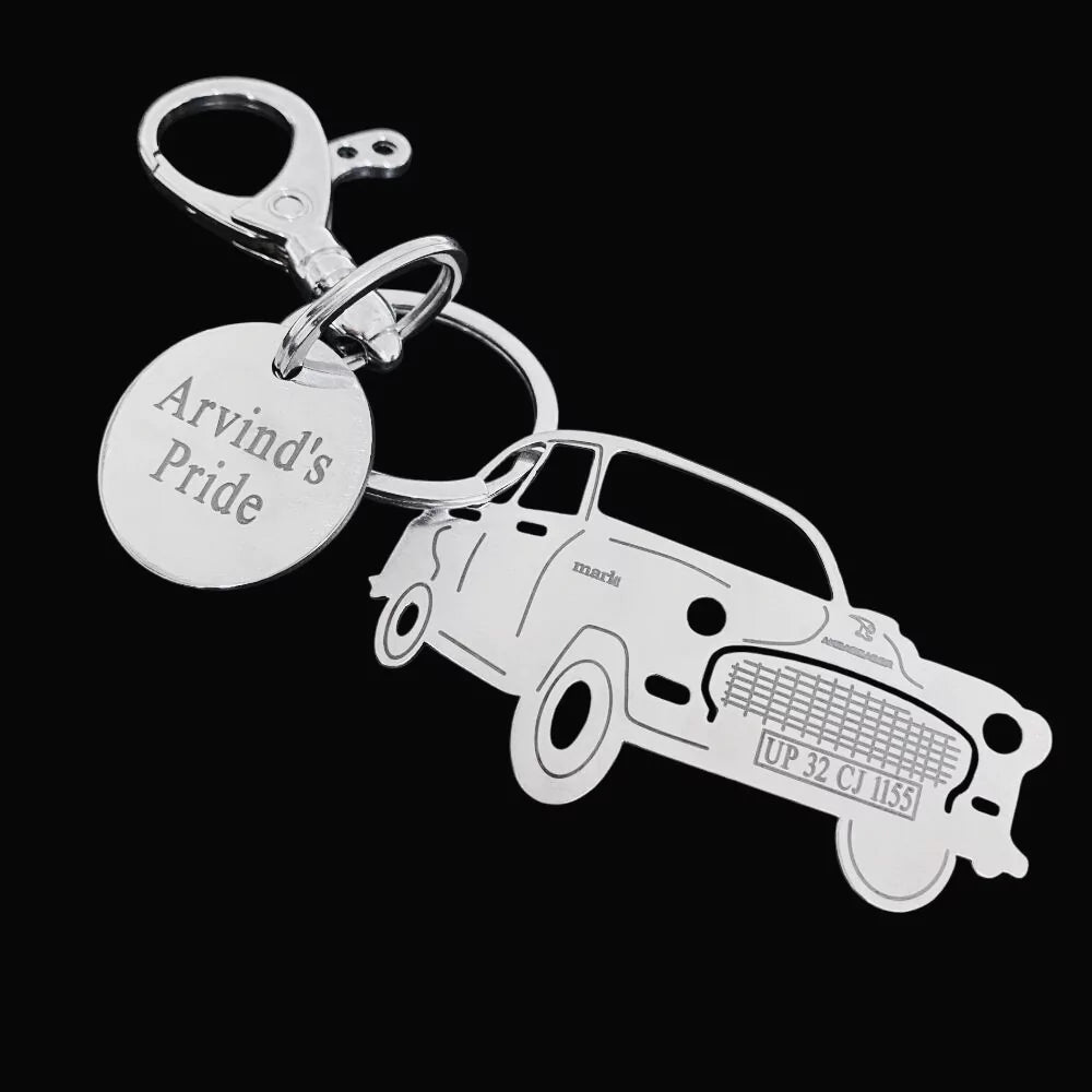 Vintage car personalized keychain emotional gifting accessory for loved ones