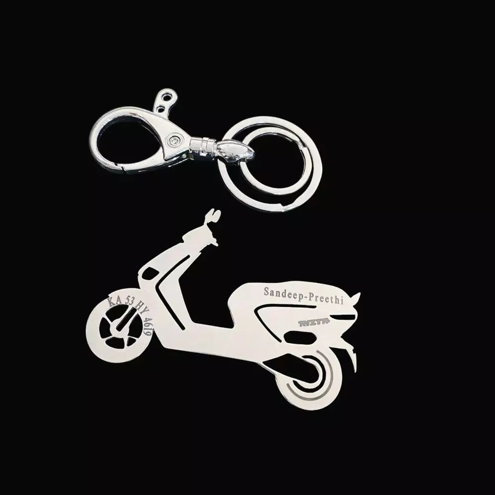 Custom Engraved Ather Rizta Keychain – Personalized Bike Keyring for Scooter Owners