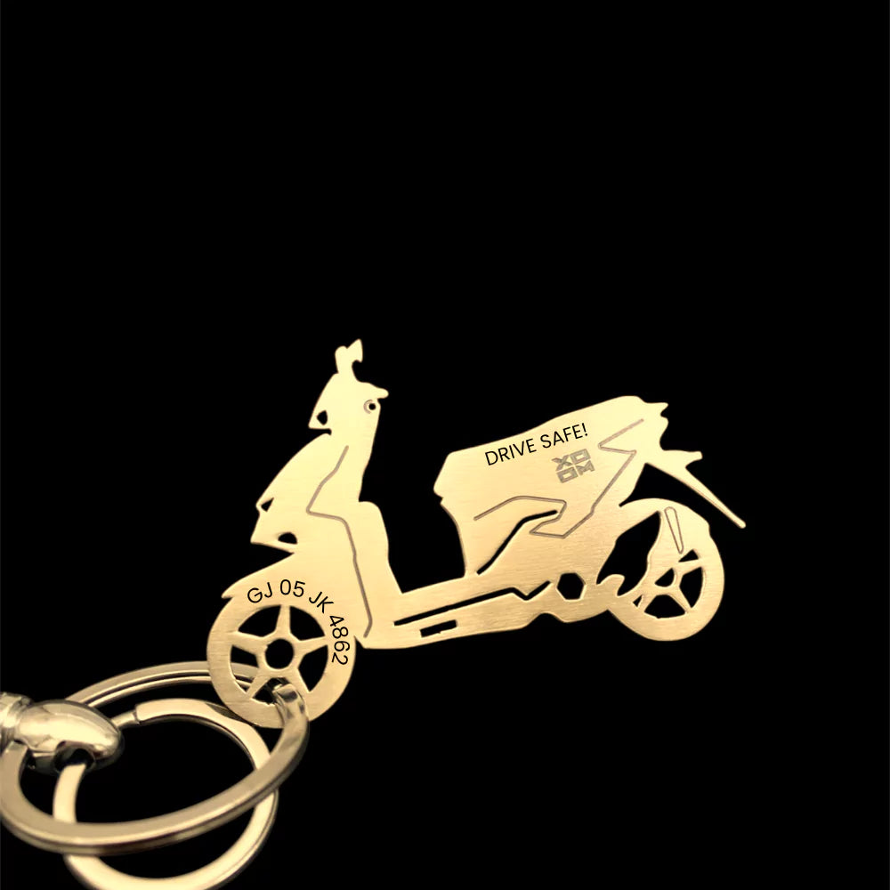 Stainless steel keychain for Hero Xoom XTEC scooty lovers
