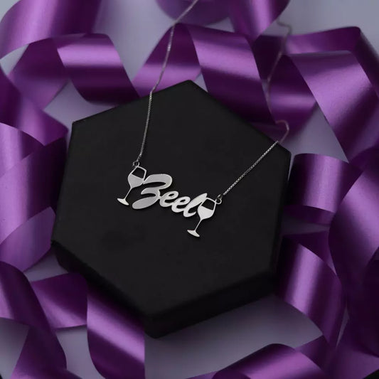 Tipsy Glam – Personalized Wine Glass Necklace