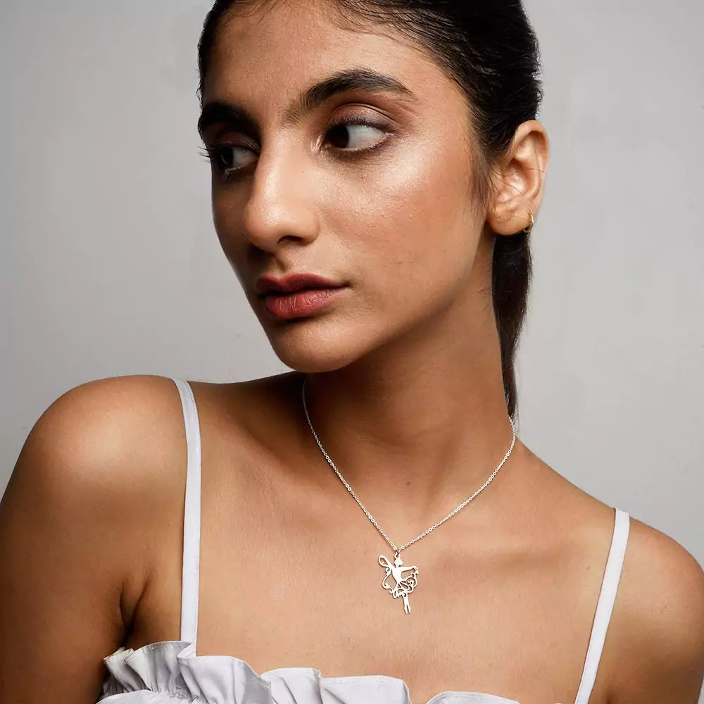 Eilygen "Never Miss A Chance To Dance" Necklace - Stainless Steel Dancer Gift For Women & Girls