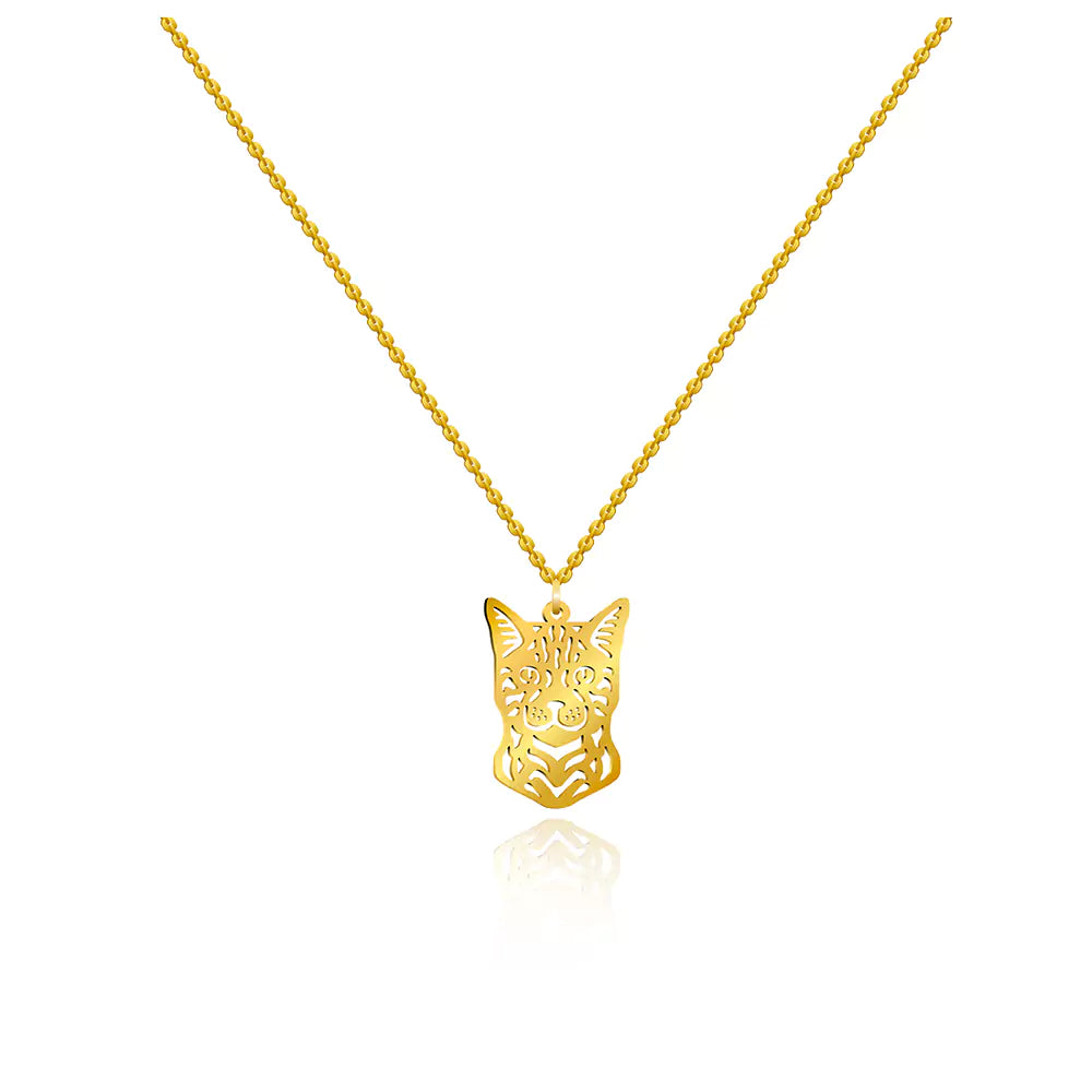 Feline Love Pendant Necklace – Charming Cat-Inspired Jewelry in Gold Finish