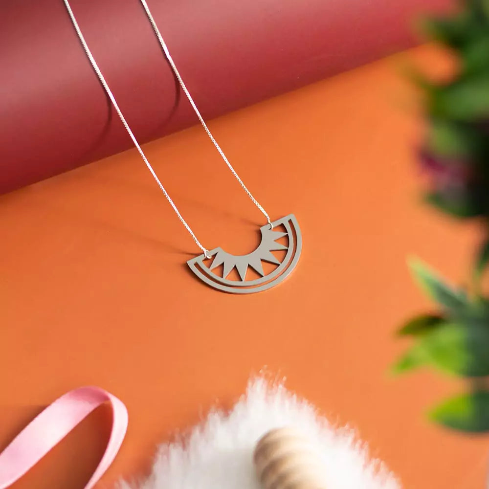 Sunshine Pendant Necklace – Radiant Jewelry in Silver Finish