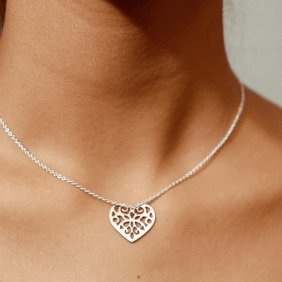 Etched on My Heart Pendant Necklace