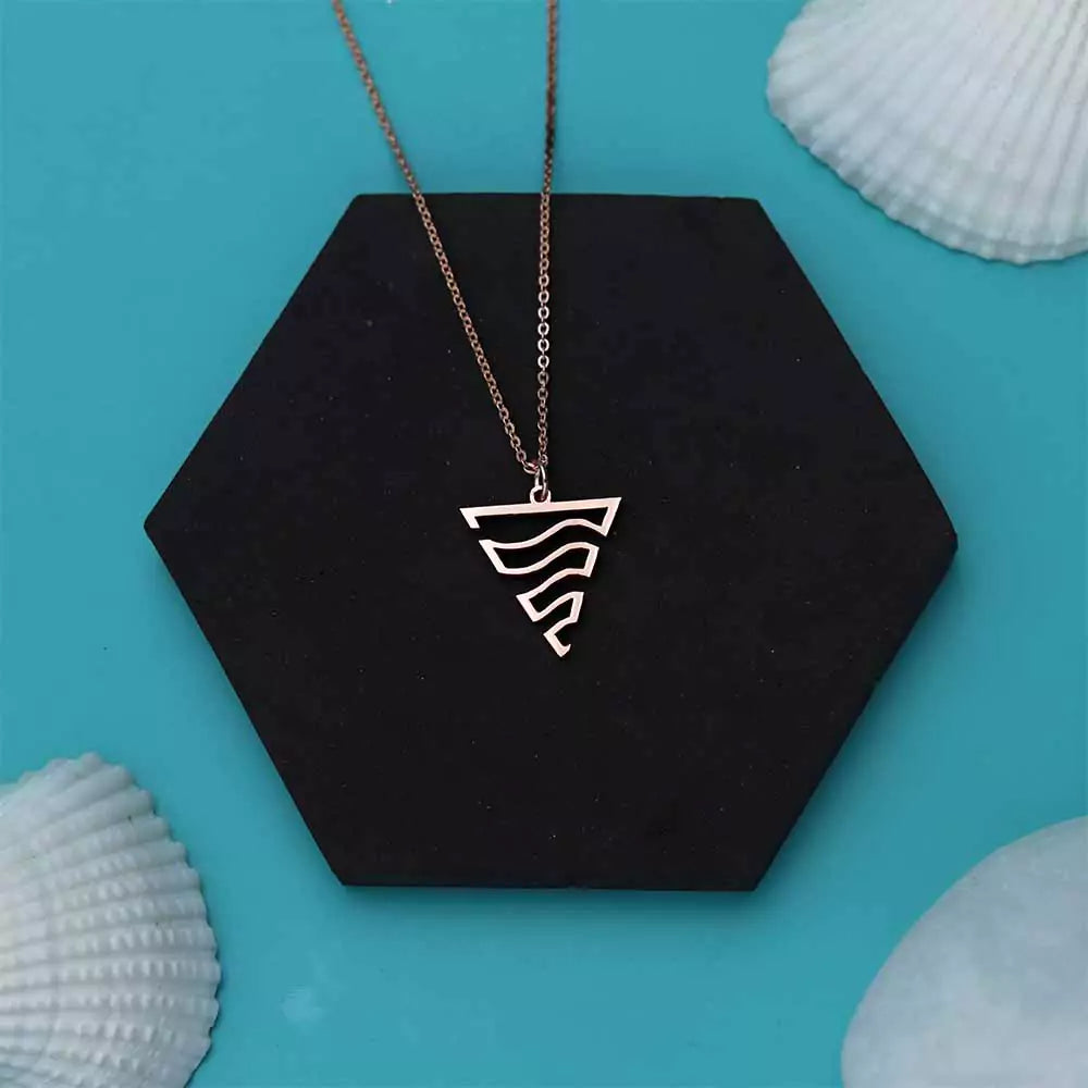 Pyramid Pendant Necklace – Modern Geometric Jewelry in Rose Gold Finish