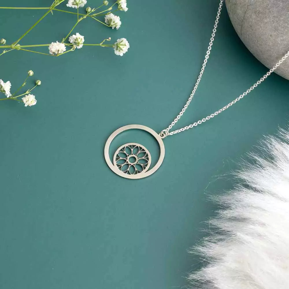 Mandala Aura Pendant – Spiritual Jewelry Symbolizing Balance in Gold Finish