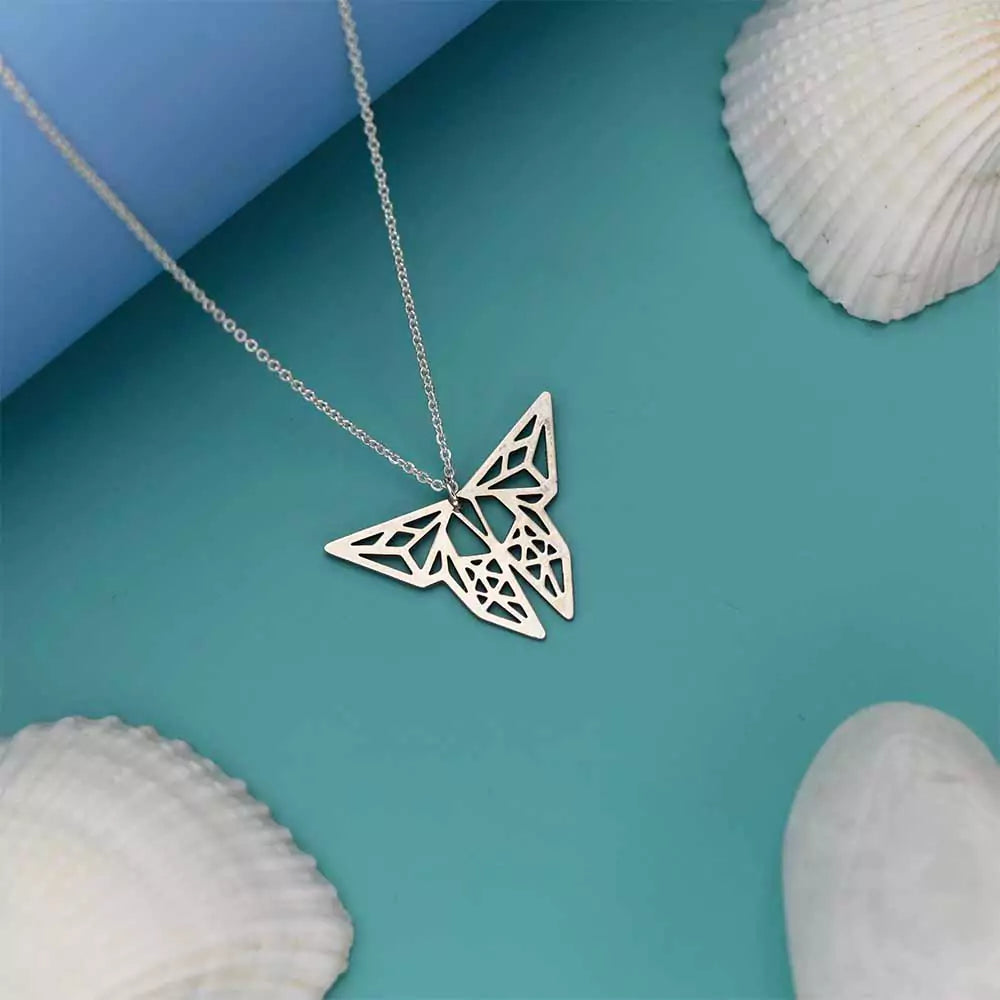 Geometric Butterfly Pendant – Stylish Nature-Inspired Jewelry