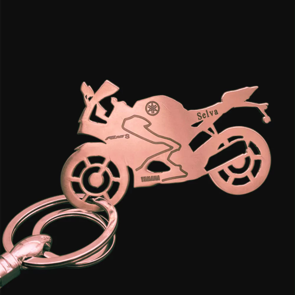 Custom name engraved Yamaha R15 S keyring