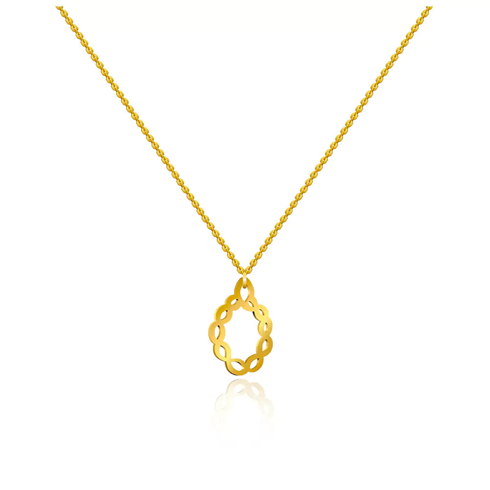 Oval Knot Pendant Necklace – Elegant Jewelry in Silver Finish