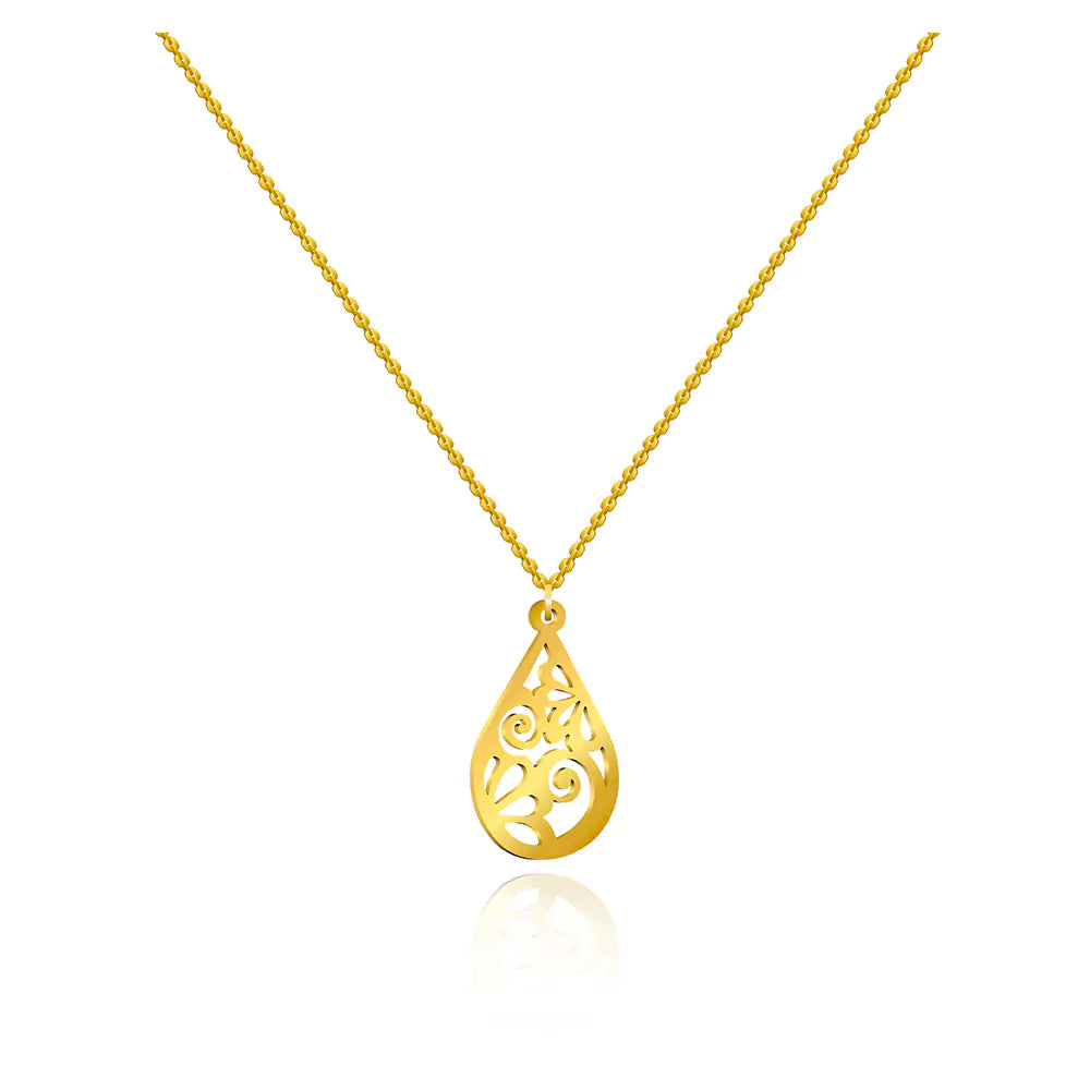 Teardrop Pendant Necklace – Elegant Jewelry in Silver Finish