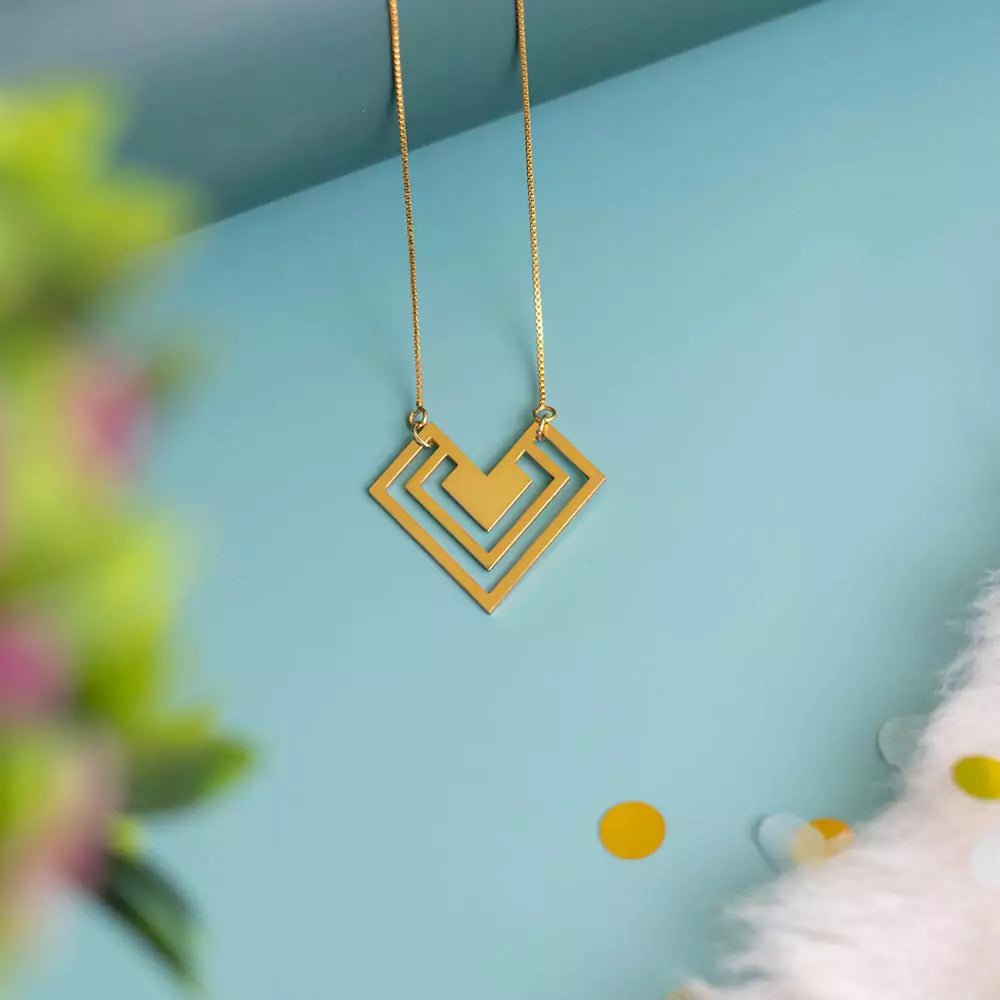 Tender Love Pendant Necklace – Heartfelt Jewelry in Gold Finish