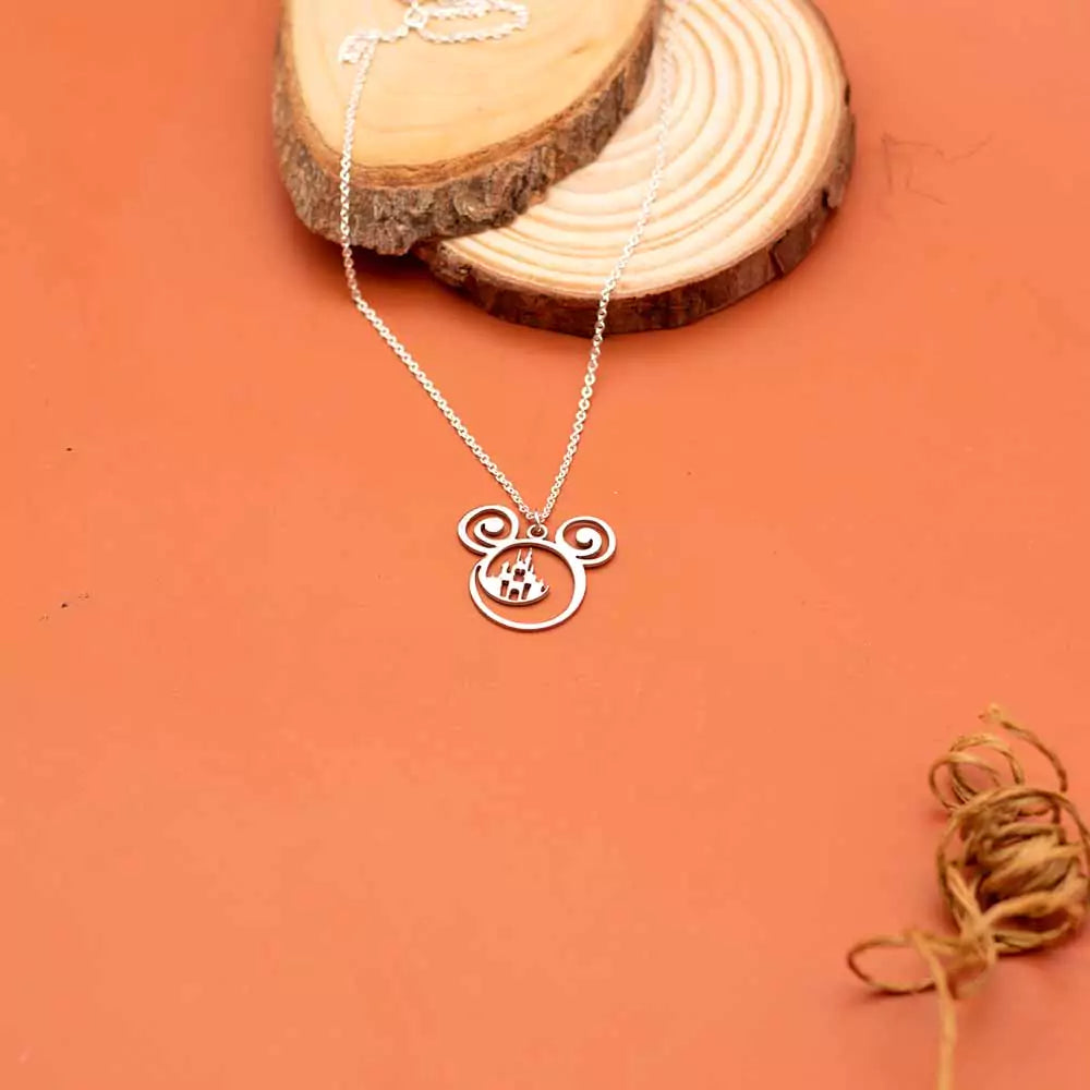 Disney Magic Pendant Necklace – Enchanting Jewelry for Disney Lovers in Silver Finish