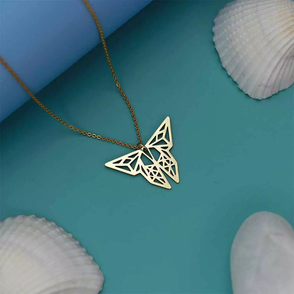 Geometric Butterfly Pendant – Stylish Nature-Inspired Jewelry