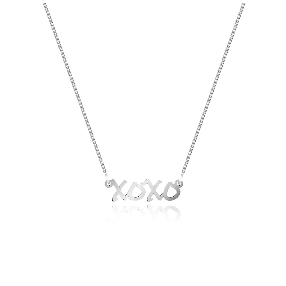 XOXO Pendant Necklace – Heartfelt Love Jewelry in Silver Finish