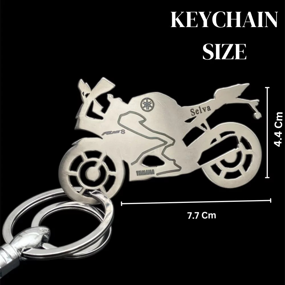Yamaha R15 S personalized metal keychain custom engraved