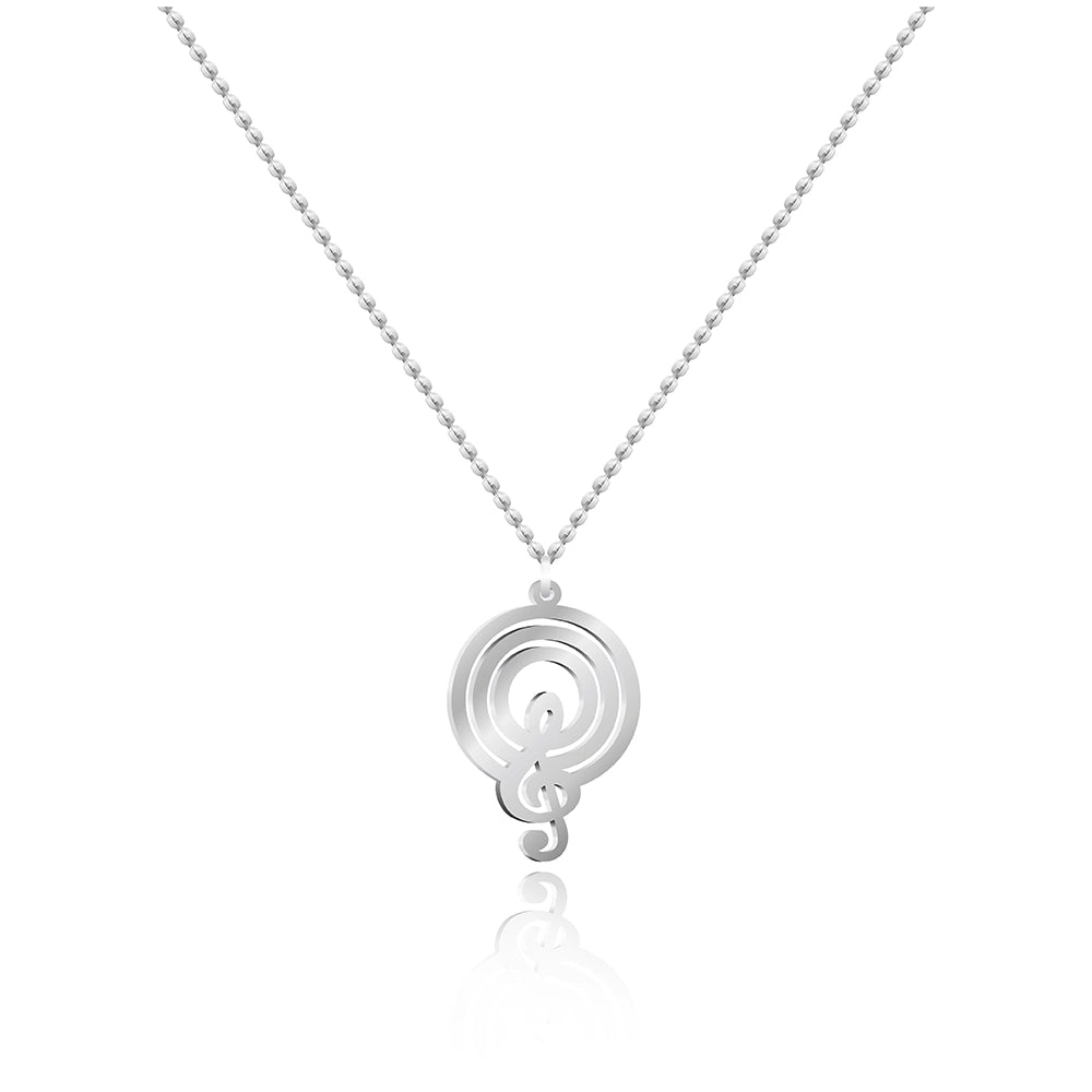 Melocircle Necklace – Musical Symbol & Circle Jewelry in Gold Finish