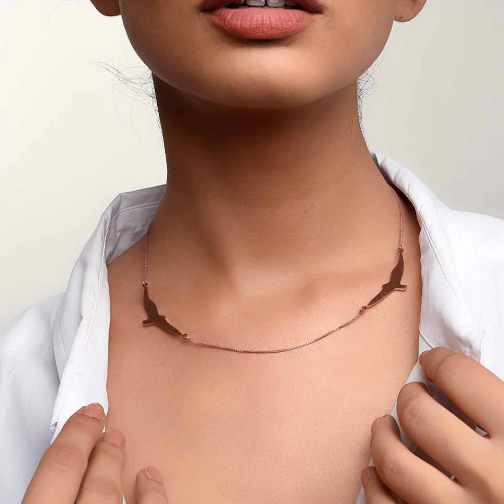 Flying Birds Pendant Necklace - Symbolic Nature-Inspired Jewelry for Women