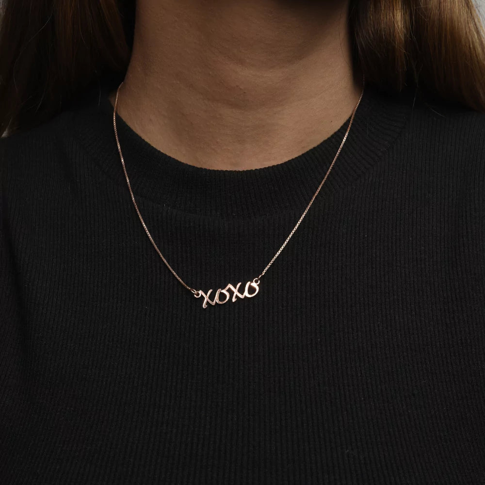 XOXO Pendant Necklace – Heartfelt Love Jewelry in Silver Finish