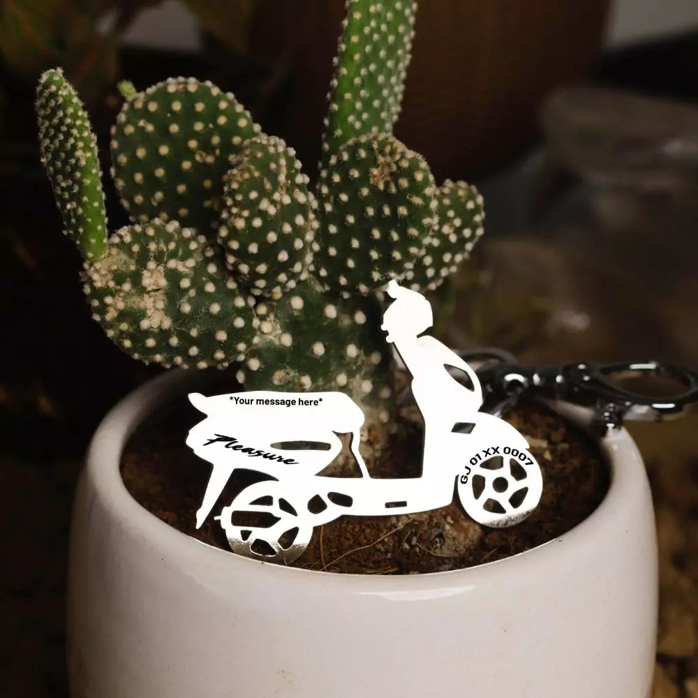 Hero Pleasure Plus metal keychain for everyday scooter keys