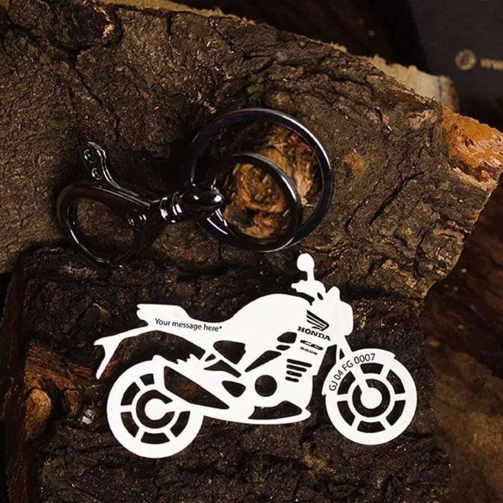 Best friend gift for bike lovers, Honda CB300R personalized keychain tag