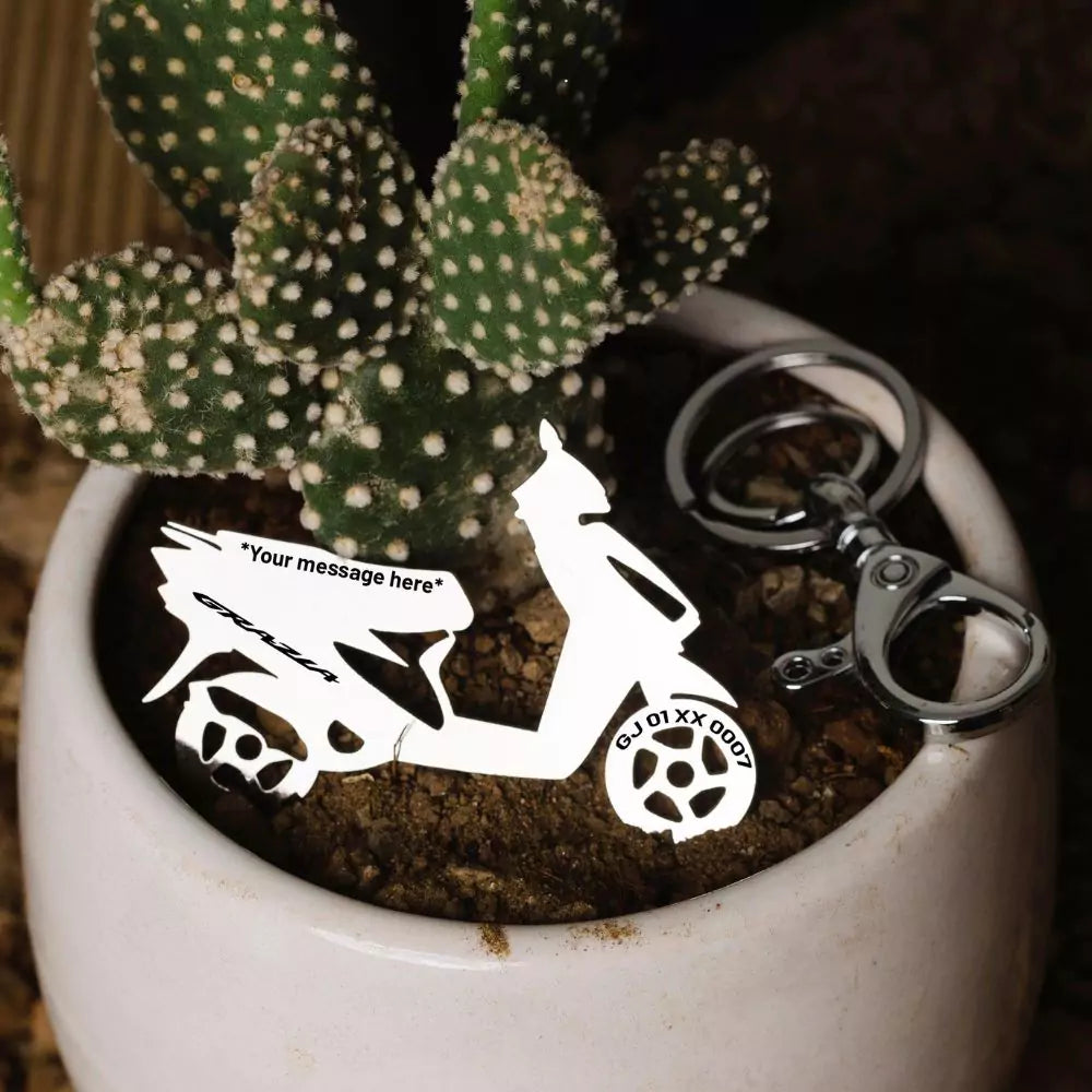 Personalized Honda Grazia keychain for stylish scooter riders
