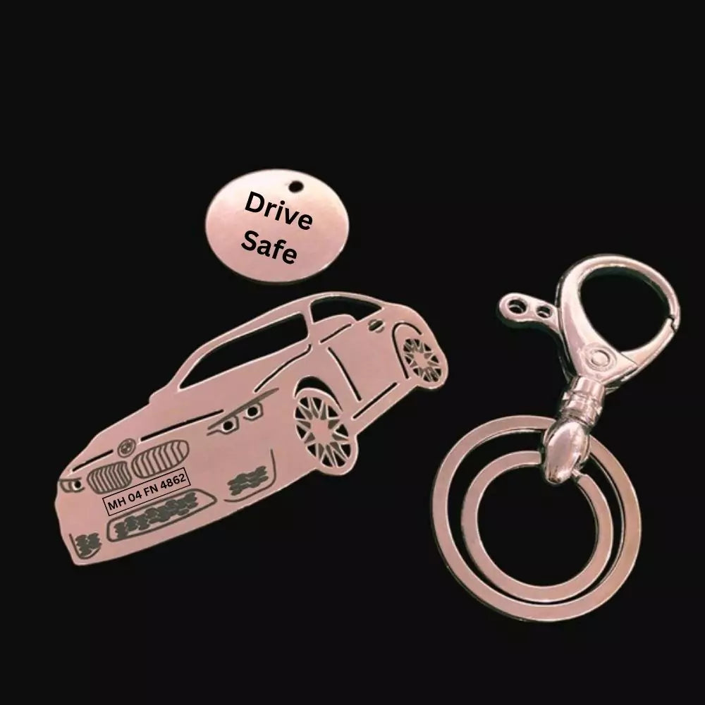 Engraved BMW M4 Stage 5 keychain, durable stainless steel, stylish accessory for BMW enthusiasts