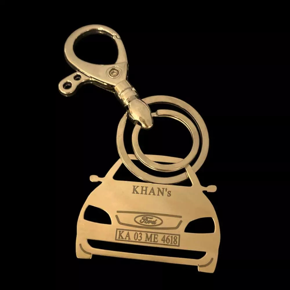 Engraved Ford Ikon keychain, durable stainless steel, stylish accessory for Ford enthusiasts