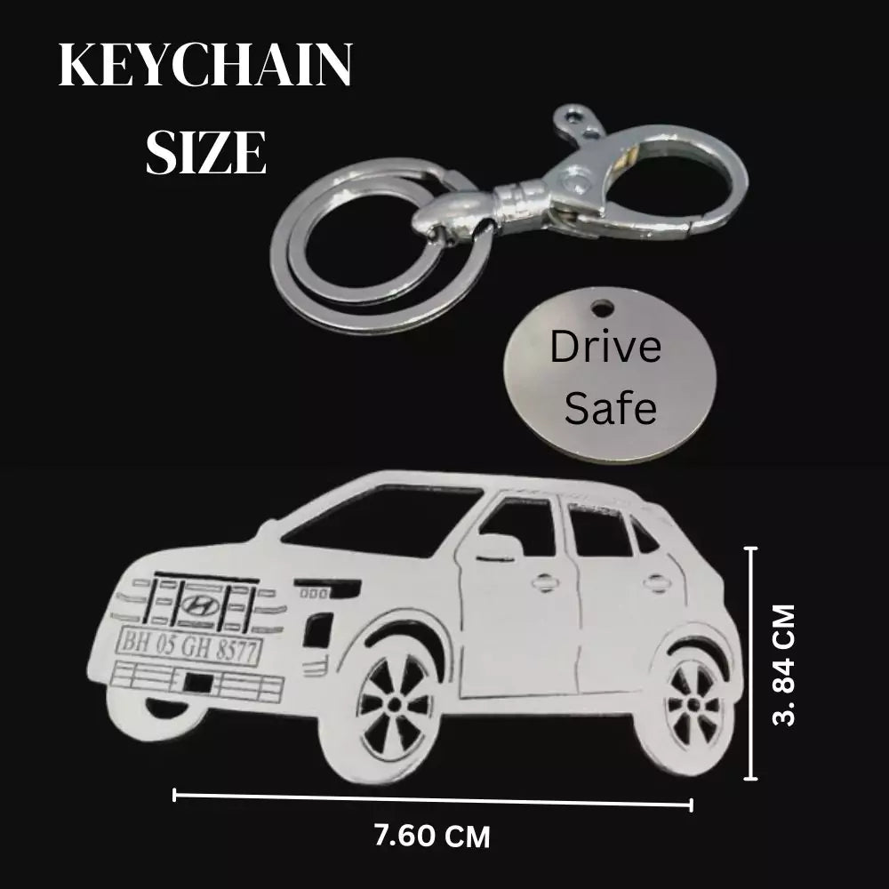Hyundai Creta Facelift Personalized Keychain