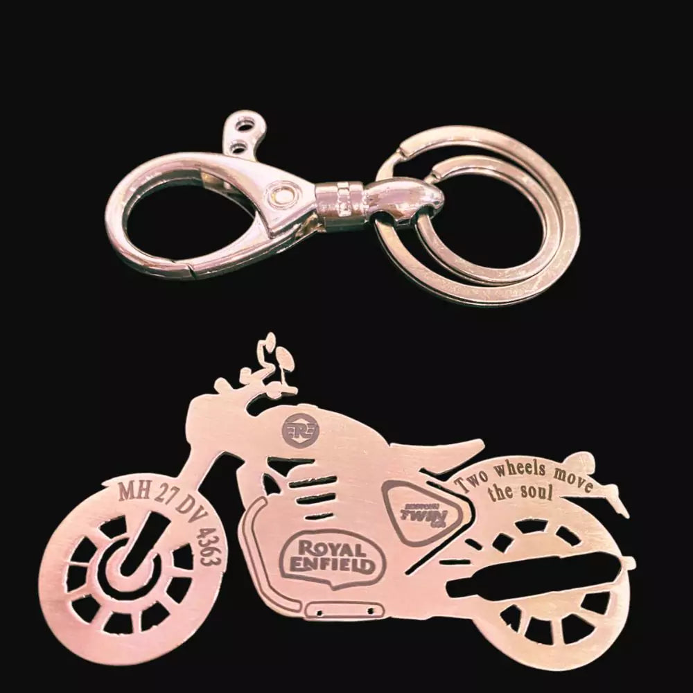 Custom Royal Enfield Shotgun 650 keychain, laser-cut side profile, perfect for motorcycle lovers