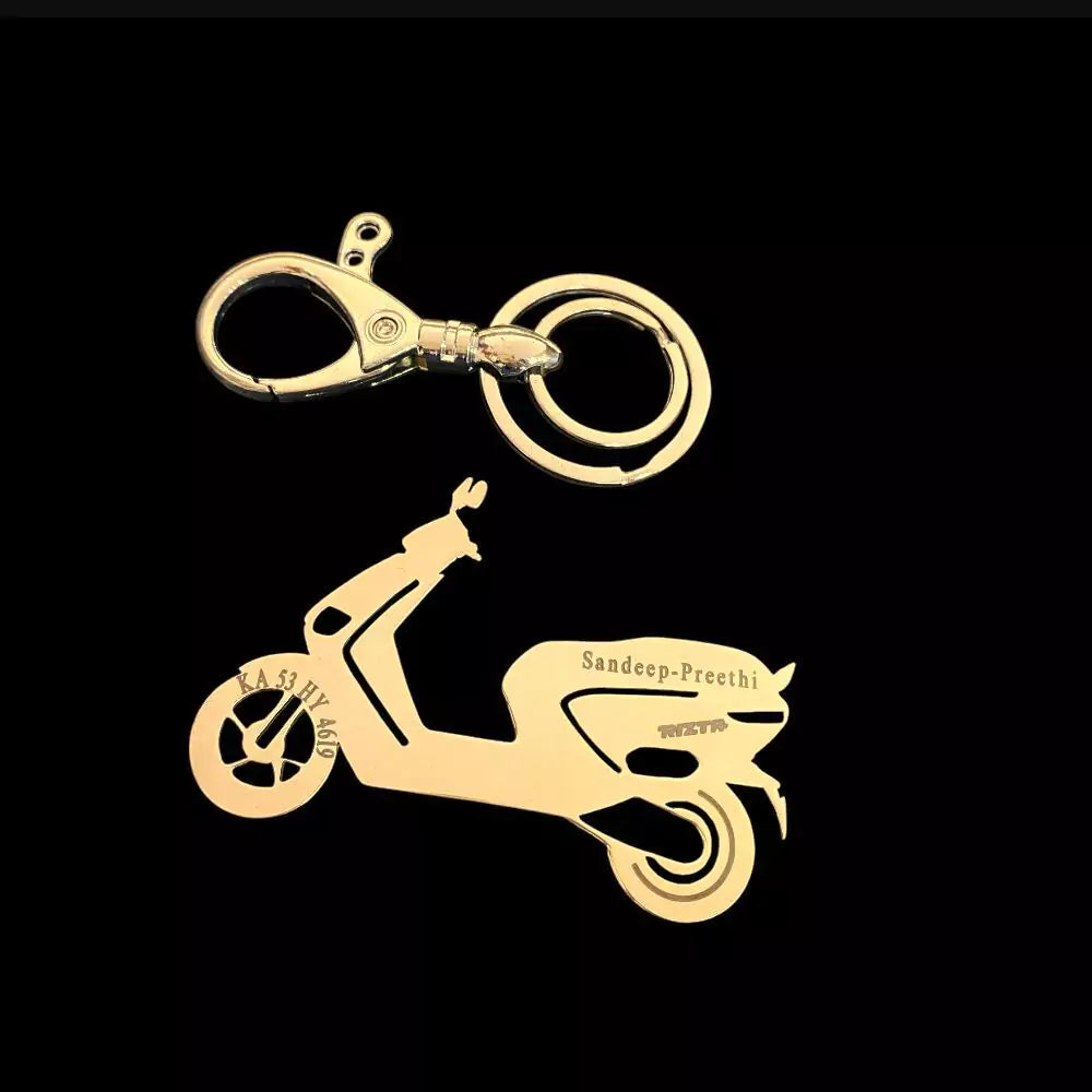 Stylish Ather Rizta Keychain with Name or Vehicle Number Engraving – Perfect Gift for Riders