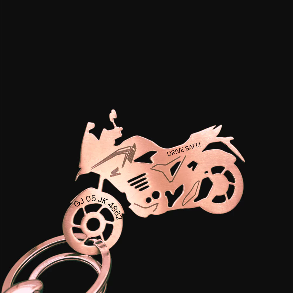 Honda CB200X brass keychain gold rose gold finish