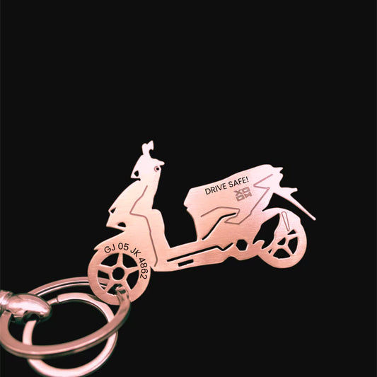 Hero Xoom XTEC personalized keychain with custom name and number plate