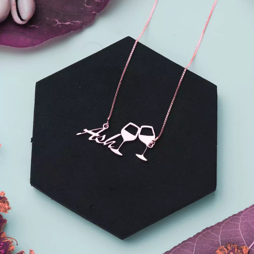 Raise a Toast Name Pendant
