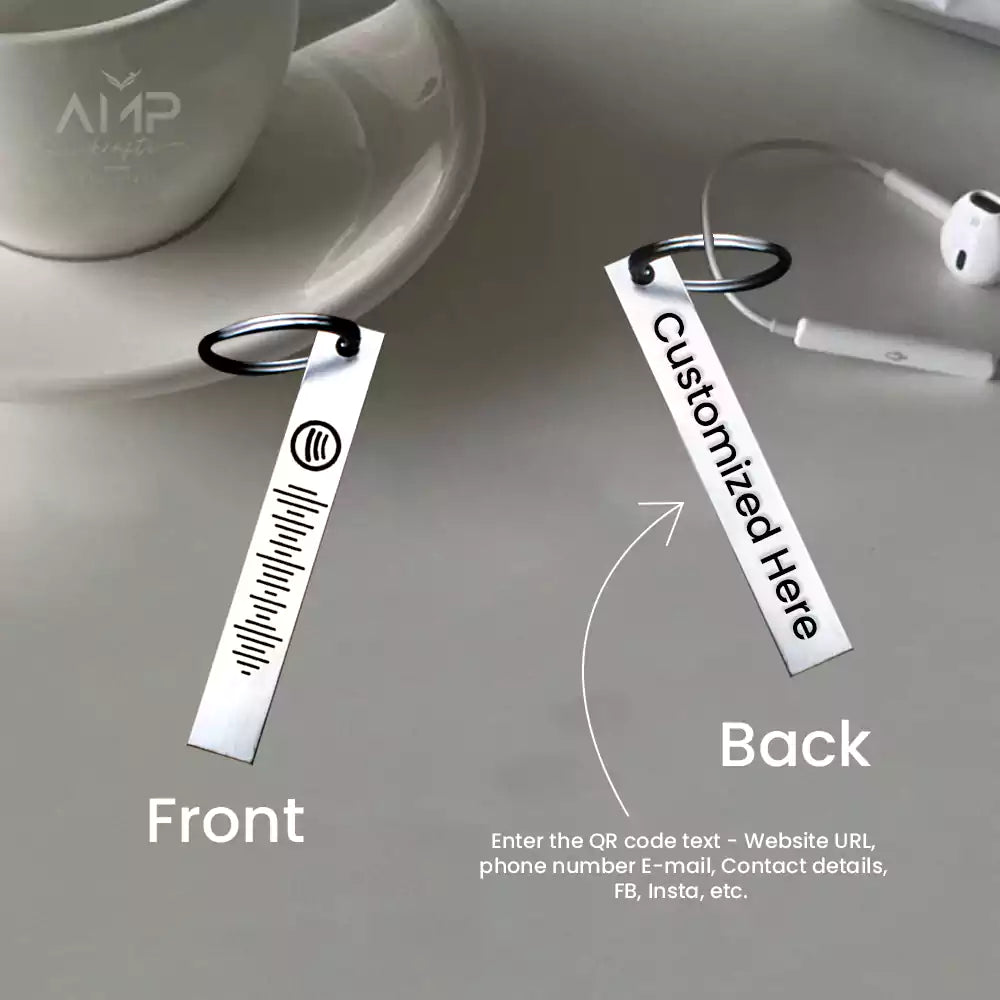 Spotify Custom Music Code Personalized Keychain - Ampkrafts
